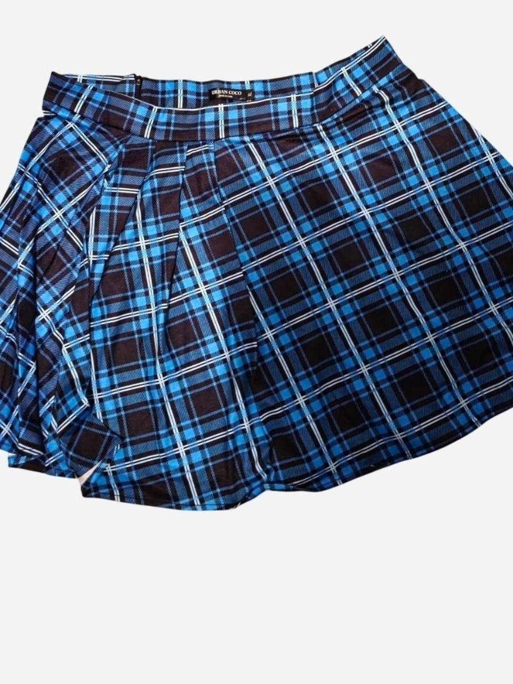 Urban CoCo Blue Plaid Circle Skirt